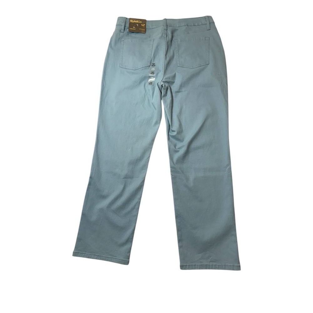 NWT Style & Co 16P Blue High Rise Straight Leg Jeans Petite Stretch Denim - Picture 2 of 8
